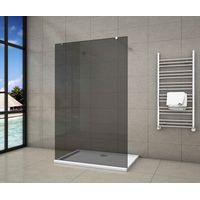 140x200cm Duschwand +2x(73-120cm)flexiblen Stabilisatoren ohne Profile Walk in Duschtrennwand