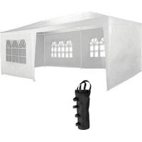 MaxxGarden Gazebo 3x6 – Tenda per Feste – Gazebo da Campeggio – Gazebo da Giardino con Pareti Laterali – Gazebo 3x3 Pieghevole Impermeabile per Giardino e Spiaggia – Colore Bianco