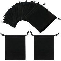 20 pièces Sacs Cadeaux Bonbons En Velours, Sac En Velours À Cordon Noir, Sac De Velours Portable Petit, Sacs De Rangement Sacs En Velours, Sac À Bijoux À Cordon pour la fête mariage sac bijoux