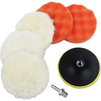 Lot de 7 roues de polissage en laine de 6 pouces pour accessoires de tampon de forage avec adaptateur de foret