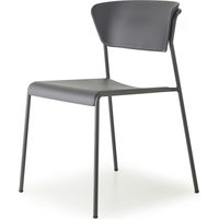 Chaise de salle à manger, Lot deux chaises outdoor indoor Lisa Gris en Plastique, Scab design