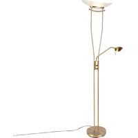 Qazqa – Lampadaire LED dimmable moderne en bronze – Hauteur 180 cm – Éclairage blanc chaud 1700 lumens – Liseuse flexible avec variateur