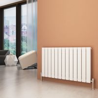 ELEGANT 600 x 988 mm Horizontal Column Radiator Double Flat Panel White Designer Radiator