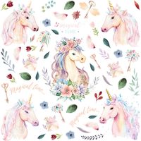 Sticker - Licorne aquarelle - 30x30 cm