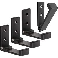 Set mit 4 faltbaren Wandhaken – unsichtbare Kleiderhaken, Aluminium-Wandhaken, Wandhaken aus Aluminiumlegierung, 90° faltbare Kleiderhaken – schwarz