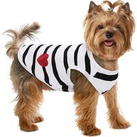 Pet Dog T-shirt rayé Chiens Chats Gilet de coton Printemps Été Vêtements pour animaux de compagnie Tee Shirt Convient aux petits et moyens grands animaux de compagnie Bichon Bouledogue Français, S-Ray
