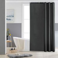 Rideau de Douche Lavable Tissu Imperméable Gris Foncé Rideau de Baignoire Anti Moisissure Textile en Polyester 120x200cm avec 8 Crochets