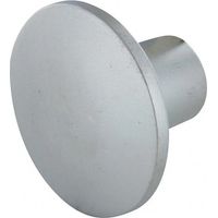 Pomolo rotondo in zama grigio alluminio, D.30mm, H.22mm, 1 pezzo con viti.