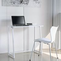 Bureau pliant gain de place 80x45x75 blanc travail et étude Wolly B