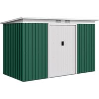 Abri de jardin 213x130x172 cm Caseta de Outside Metálica para Almacenamiento de Herramientas vert Oliva
