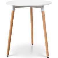 Kleiner runder Tisch JENY weiß skandinavischer Stil Ø60 cm