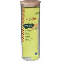 Bocal en verre - AH TABLE - AH419 - 1,8L - Couvercle en bois - Étanchéité parfaite