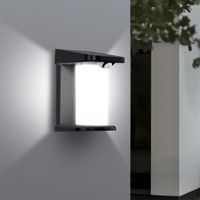 Applique Murale Solaire Extérieure avec Détecteur de Mouvement - Éclairage de Sécurité Blanc Froid 6000K, Allumage Automatique, Noir Étanche