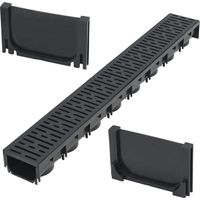 Vidaxl – Caniveau de drainage en plastique 100 x 12,5 x 8 cm – Système de verrouillage – Résistant à la corrosion et au gel – Pour allées et patios