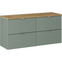 Mueble bajo lavabo 120cm 4 cajones encimera Jade Verde y Madera