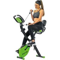 Vélo statique pliable magnétique pour un pédalage agile et silencieux - Slim Bike 535010 avec 8 niveaux de résistance - Vert