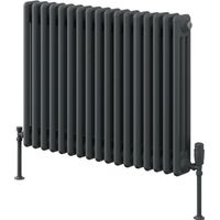 Reina Colona 3 Column Horizontal Radiator 600mm H x 785mm W - Anthracite