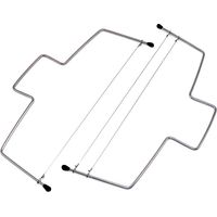 2 Cortadores de tartas, alambre de corte dentado de doble capa + capa simple, longitud: 32 cm, acero inoxidable, plata
