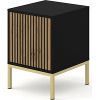 MOBILE RAVENNA F MOBILI SOTTO SCRIVANIA IN MDF VERNICIATO COMODINO 1D NERO OPACO ROVERE ARTIGIANALE STRUTTURA ORO