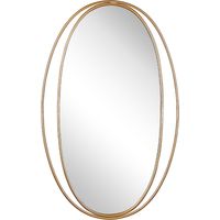 Beliani – Miroir mural ovale doré avec cadre en acier – Dimensions 55x90cm – Style glamour pour salon ou chambre