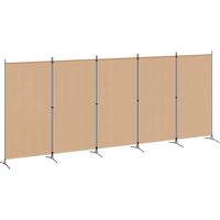 vidaXL 5-Panel Room Divider Beige 433 x 180 cm Fabric