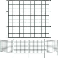 SWANEW Stagno recinzione giardino reticolo recinzione recinzione set da giardino recinzione metallo dritta 11 -strati set 5x