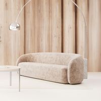 Canapé 169x86x76cm en tissu texturé beige