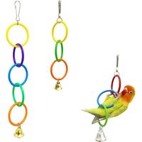2PCS Parrot Bird Climbing Toy, Colorful Hanging Climb Rings Parrot Toy Durable Hanging Fun Interactive Exercise Playing Cage Accessory for Parrots