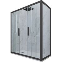 Box doccia 90x150 2 ante scorrevole h 200 Antracite Glam Duo