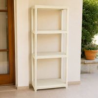 Dmora Étagère de 2 niveaux en polypropylène, rayonnage polyvalent pour intérieur ou extérieur, 100% Made in Italy, 60x30h133 cm, couleur gris clair, avec emballage renforcé