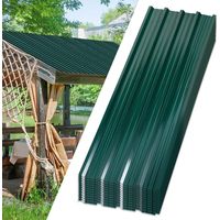 Randaco Pannelli per tetto 24 pz 129x46 cm, acciaio zincato verde, 14 m², lamiera profilata per tetto e parete