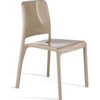 Lot de 4 chaises XENA taupe en polycarbonate – monobloc empilable – 82 cm hauteur – Pour cuisine et salle à manger – Italchair