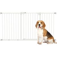 Barrera de Seguridad Extensible con Cierre Automático y Sistema de Doble Bloqueo Metal 74-147,5x76,2 cm Blanco