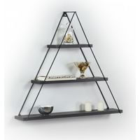 Bibliothèque murale triangulaire vitrine pyramide noire cm 74 x 13 x 61 h