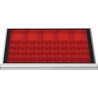 STIER Schubladeneinteilung Kleinteilekästen BLH 50 mm Innenmaß 800x450 mm 40 KTK 75x75 mm