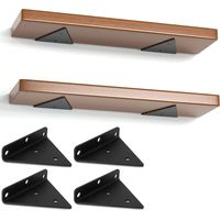 Set di 4 staffe triangolari per mensole, supporti per mensole sospesi in ferro da 8 cm, staffe per mensole in metallo da parete per mensole aperte fai da te, nero