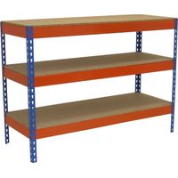 Simonrack Établi de travail bleu orange bois robuste