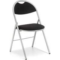 Lot de 2 chaises pliante de Bureau Conférence professionnelle GEO structure gris rembourrée tissue noir