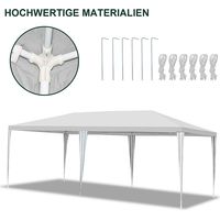 Randaco 3 x 6 m Partyzelt Festzelt in weiß PE Plane Wasserdicht UV Schutz Gartenzelt