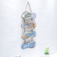 Nautique Plage Flip Flop décoration Flip Flop Ornement Mural Suspendu Pantoufles en Bois décoration, décoration Murale Porte Ornement Suspendu thème la Plage décoration de la Maison, Gris, B