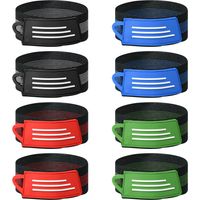 Reflecterende banden en clips voor fietsbroek, elastische fietsbroek, reflecterende band voor nachtritten×8