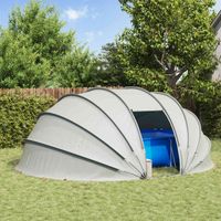 Vidaxl – Dôme de tente de piscine 538 x 440 x 204 cm – Polyester 185T résistant aux intempéries – Protection UV et ignifuge – Portes zippées
