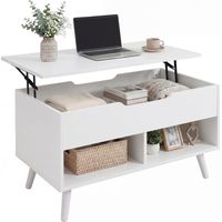 Tavolino da Caffè con Piano Sollevabile e Spazio Nascosto, 75 cm Bianco Punzonato