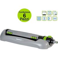 Multipack da 6 pz irrigatore oscillante per giardino 12-18 ugelli fino a 360 mq verdemax