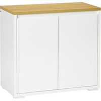 Aparador Compacto de Salón Mueble Auxiliar con Puertas y Estante Ajustable para Comedor Entrada 80x37x75 cm Blanco