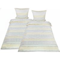 4tlg Biber Bettwäsche Viola 155x220cm Kissenbezug 80x80 cm Beige