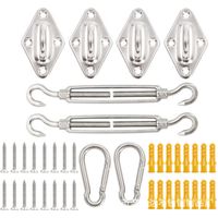 Kit De Fixation Pour Voile D'ombrage - 304 Inoxydable Voile D'ombrage, Kit De Fixation Voile D'ombrage Pour Triangle, Carré & Rectangle, Heavy Duty Antirouille Soleil Voile D'ombrage Kit De Fi