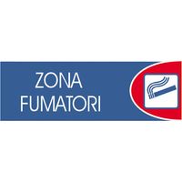 Targhe logofix metal blu 6x18zona fumatori n.753