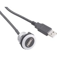 TRU COMPONENTS USB-05-BK USB-Einbaubuchse 2.0 Buchse, Einbau, Stecker USB-Buchse Typ A, beleuchtet a