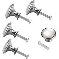 (Silvery)4 Pack Brushed Nicke, Cabinet Knobs, 22mm Round Stainless Steel Drawer Pulls Handles ,Anti-Fingerprint Hardware for Wardrobe, Cupboard, Dresser, Kitchen Cabinets